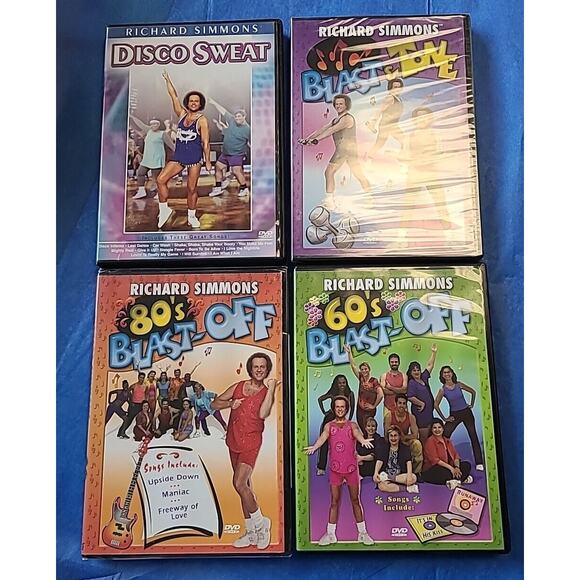 NEW Richard Simmons 4 DVD SET Disco 80s 60s Blast Tone Sweatin To Oldies - Picture 1 of 5